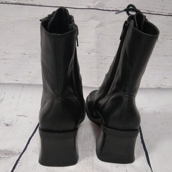 90s square toe and block heel lace up boots - Picture 6 of 6